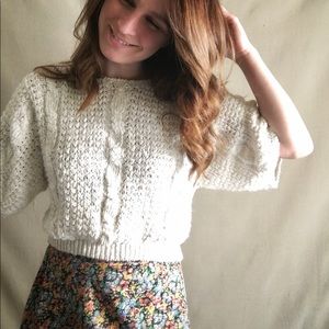 80s Flutter Sleeve Sweater Blouse